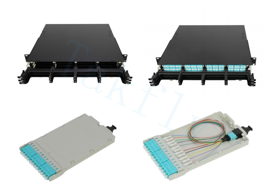 1U 144C Yüksek Yoğunluklu MPO Patch Panel – 12 Kaset, MPO'dan LC'ye Dönüştürme, SAN/LAN/Veri Merkezi için Önceden Sonlandırılmış