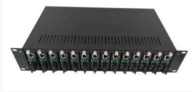 14 Slot Media Converter Rack montaj şasi standart 19 inç 2U yükseklik rack montaj şasi