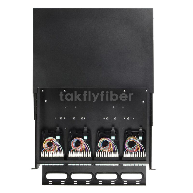 Takfly 1U/2U Sliding Patch Panel – High-Density Plug-and-Play MTP/MPO to LC Cassette for Up to 192 Fibers