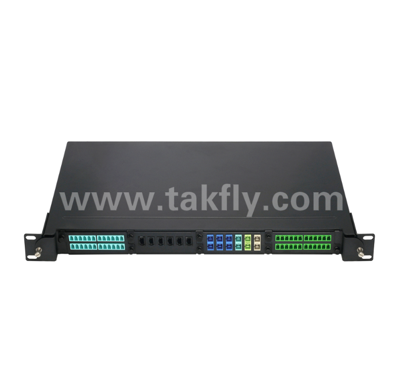 1U 19" MPO/MTP Yüksek yoğunluklu yama paneli 4 kaset yuvası, raf montajı