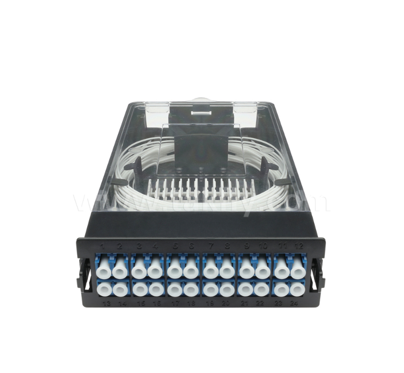 Önceden sonlandırılmış kaset modülü TK-HRM-04, 12C/24C, çift mod: LC Pigtail Fusion veya MPO-LC Kaset Yönetimi, Veri Merkezi Kablolama için Plug-and-Play