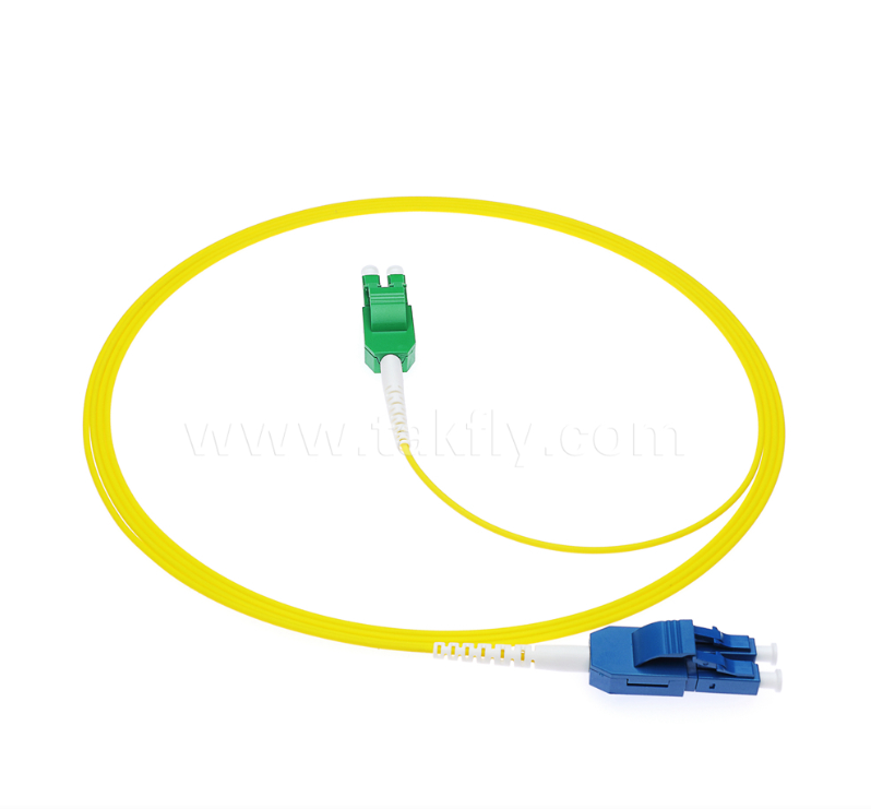 LC Uniboot Fiber Optic Patch Cord 1 tüplü 2 çekirdekli, kutup değişkenliği, sarı, kablo hacminin yarısını azaltır
