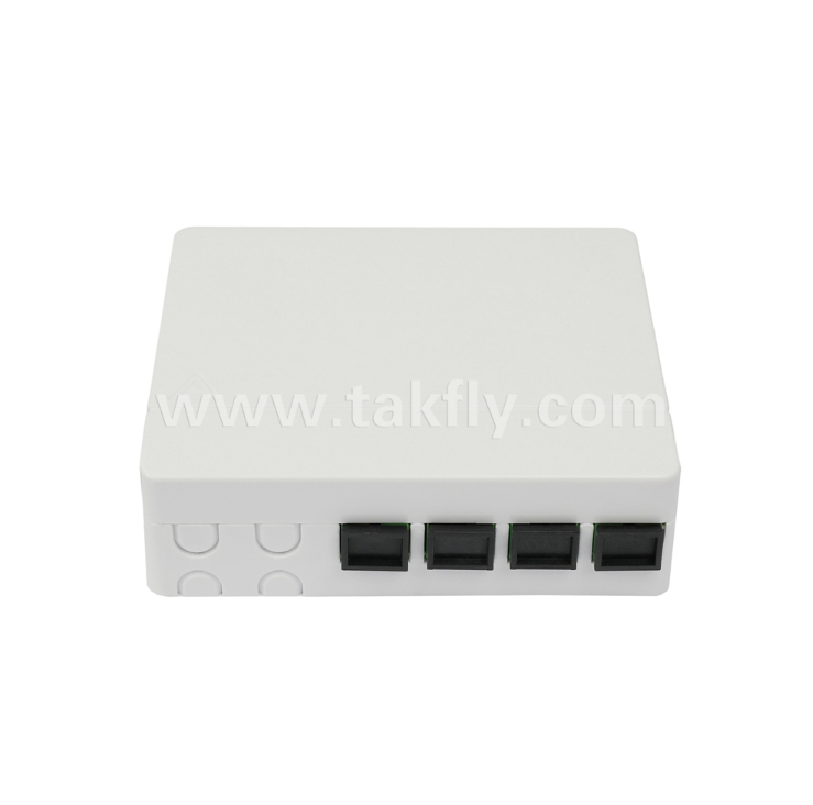 TKS-1806-04C-4 Port Fiber Sonlandırma Kutusu - Yüzeye Montaj, SC/LC Uyumlu, Çalışma Alanı Alt Sistemleri İçin Modüler Tasarım.