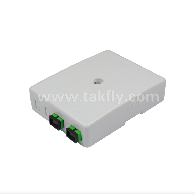 TKS-1806-02E 2-Port Duvar Montaj Kutusu FTTH için Mekanik Koruma ve Fiber Yönetimi