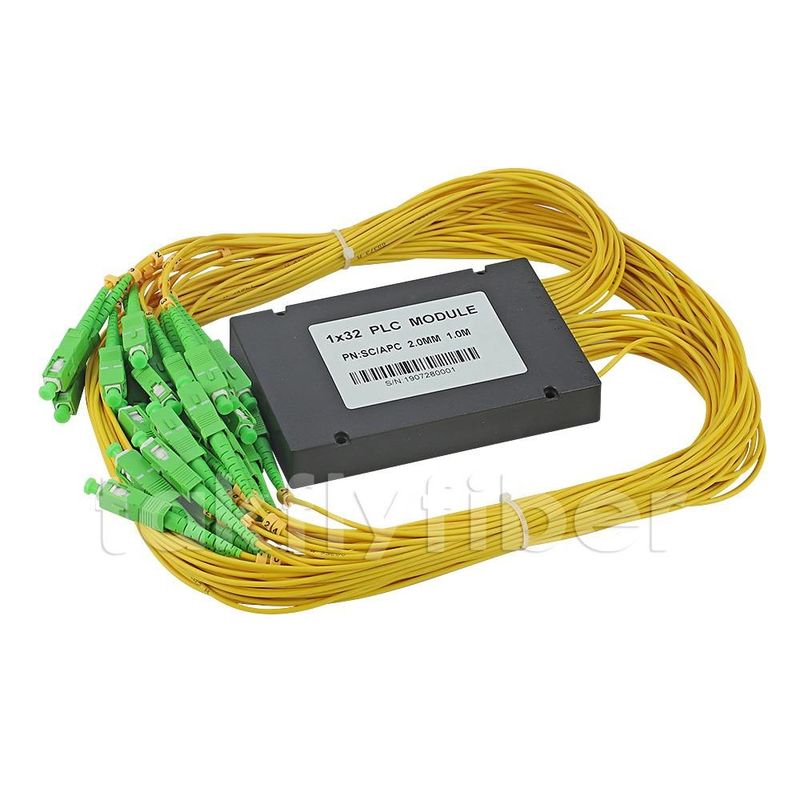 FTTH FTTX GPON Ağı için SC APC 1x32 ABS Modülü Fiber PLC Splitter